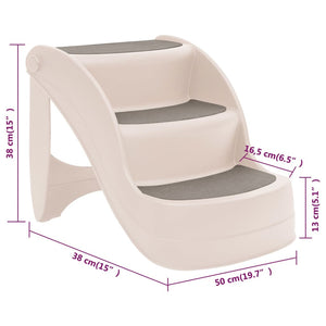 Galleria Design Folding 3-Step Dog Stairs Cream 50x38x38 cm Plastic