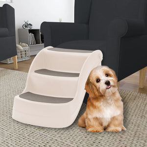 Galleria Design Folding 3-Step Dog Stairs Cream 50x38x38 cm Plastic