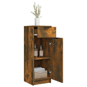 Galleria Design Bathroom Cabinet Smoked Oak 32x34x90 cm Engineered Wood