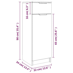 Galleria Design Bathroom Cabinet Smoked Oak 32x34x90 cm Engineered Wood