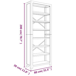 Galleria Design 7-Tier Bookcase 80x30x200 cm Solid Wood Acacia