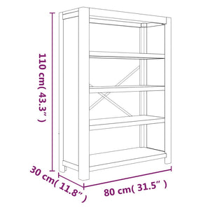 Galleria Design 4-Tier Bookcase 80x30x110 cm Solid Wood Acacia