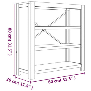 Galleria Design 3-Tier Bookcase 80x30x80 cm Solid Wood Acacia