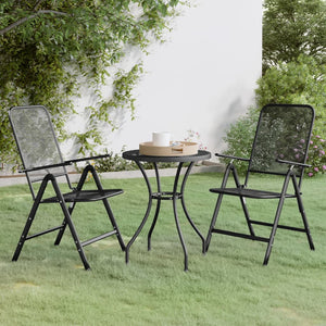 Galleria Design 3 Piece Garden Dining Set Expanded Metal Mesh Anthracite