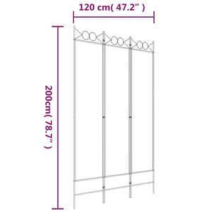 Galleria Design 3-Panel Room Divider Anthracite 120x200 cm Fabric