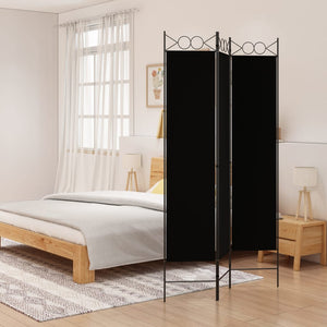 Galleria Design 3-Panel Room Divider Black 120x200 cm Fabric