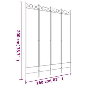 Galleria Design 4-Panel Room Divider Brown 160x200 cm Fabric