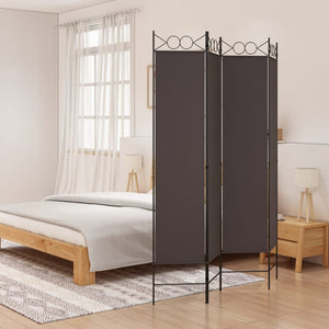 Galleria Design 4-Panel Room Divider Brown 160x200 cm Fabric