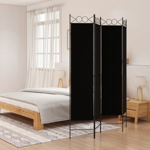 Galleria Design 4-Panel Room Divider Black 160x200 cm Fabric