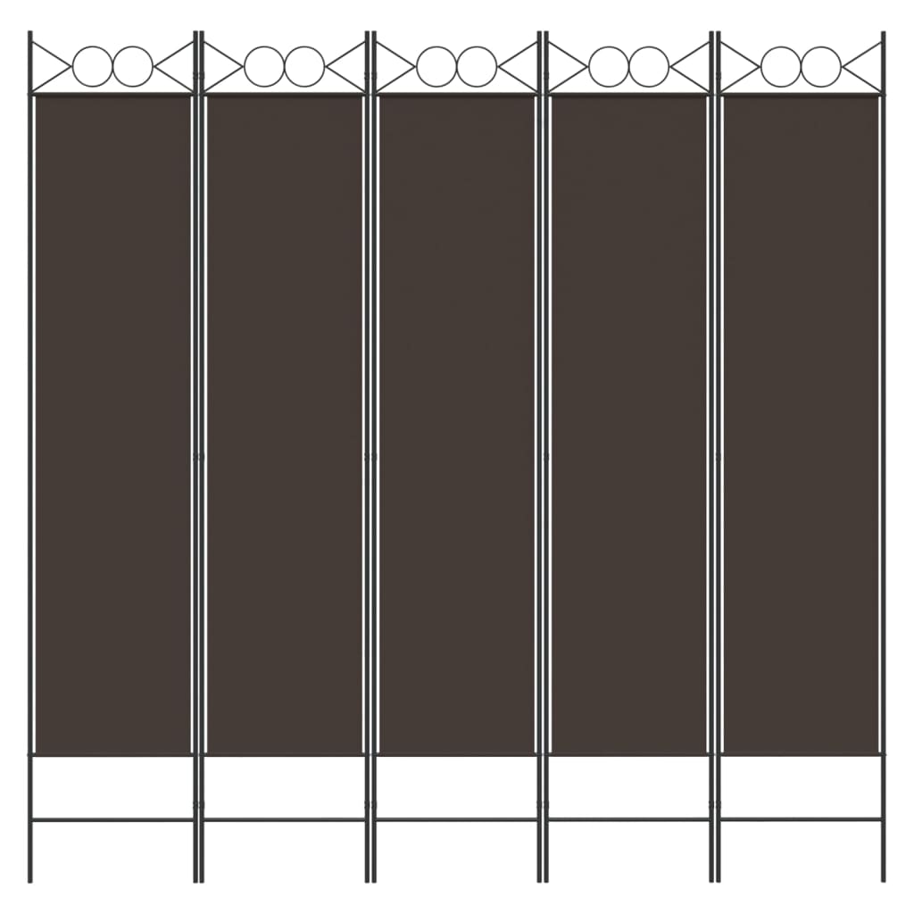 Galleria Design 5-Panel Room Divider Brown 200x200 cm Fabric