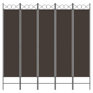 Galleria Design 5-Panel Room Divider Brown 200x200 cm Fabric