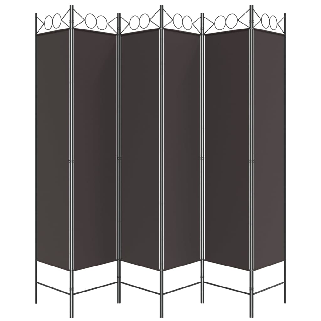 Galleria Design 6-Panel Room Divider Brown 240x200 cm Fabric