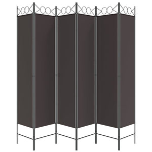 Galleria Design 6-Panel Room Divider Brown 240x200 cm Fabric