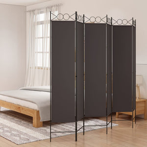 Galleria Design 6-Panel Room Divider Brown 240x200 cm Fabric