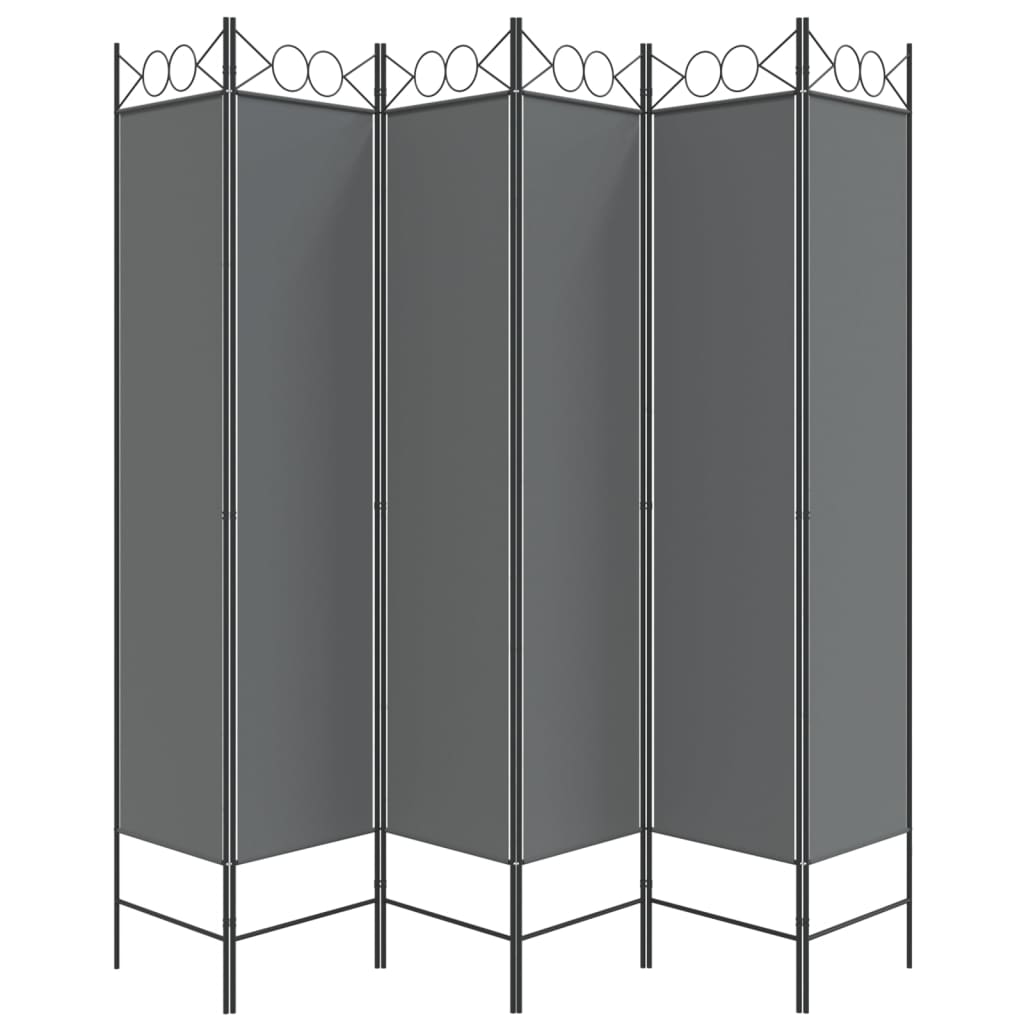 Galleria Design 6-Panel Room Divider Anthracite 240x200 cm Fabric