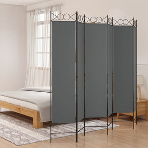 Galleria Design 6-Panel Room Divider Anthracite 240x200 cm Fabric