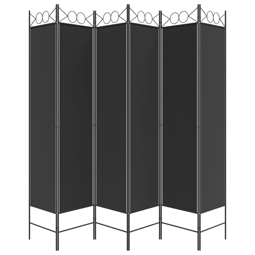 Galleria Design 6-Panel Room Divider Black 240x200 cm Fabric