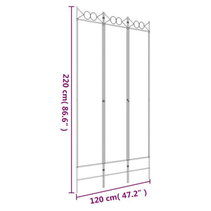 Galleria Design 3-Panel Room Divider Brown 120x220 cm Fabric