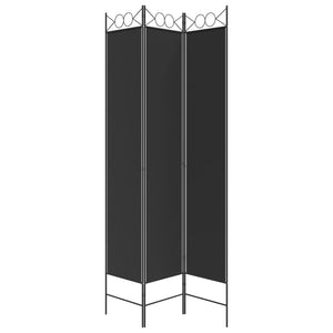 Galleria Design 3-Panel Room Divider Black 120x220 cm Fabric