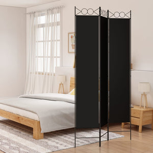 Galleria Design 3-Panel Room Divider Black 120x220 cm Fabric