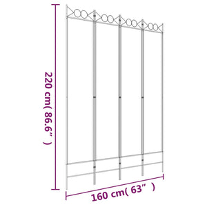 Galleria Design 4-Panel Room Divider Anthracite 160x220 cm Fabric