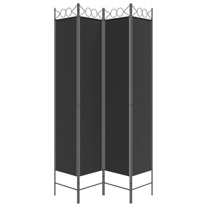 Galleria Design 4-Panel Room Divider Black 160x220 cm Fabric