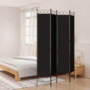 Galleria Design 4-Panel Room Divider Black 160x220 cm Fabric