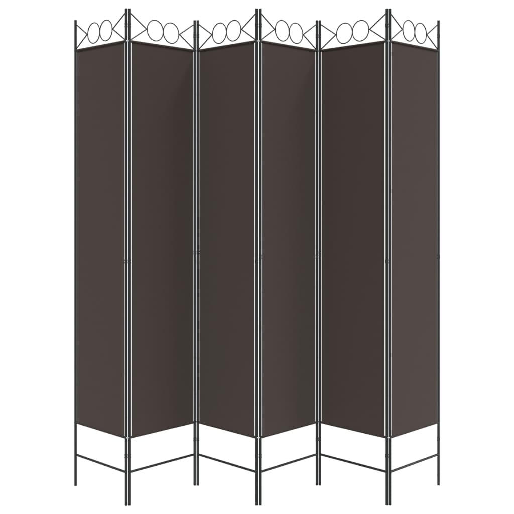 Galleria Design 6-Panel Room Divider Brown 240x220 cm Fabric