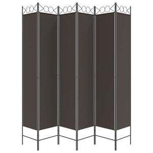 Galleria Design 6-Panel Room Divider Brown 240x220 cm Fabric