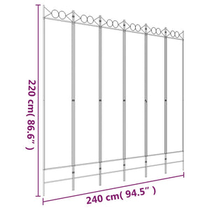 Galleria Design 6-Panel Room Divider Brown 240x220 cm Fabric