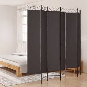 Galleria Design 6-Panel Room Divider Brown 240x220 cm Fabric