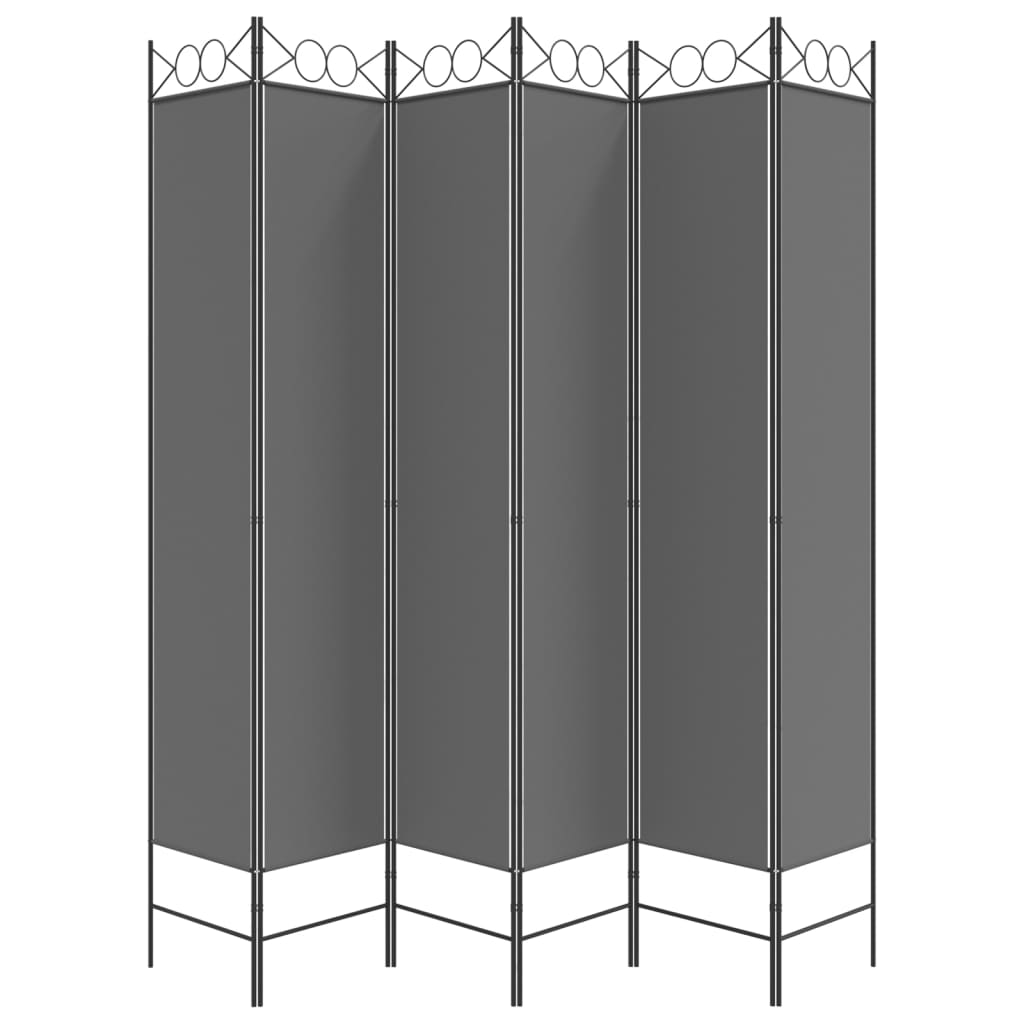 Galleria Design 6-Panel Room Divider Anthracite 240x220 cm Fabric