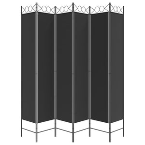 Galleria Design 6-Panel Room Divider Black 240x220 cm Fabric