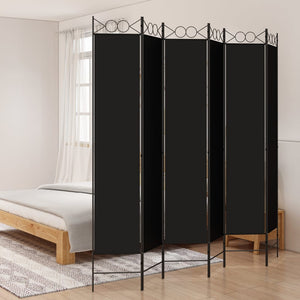 Galleria Design 6-Panel Room Divider Black 240x220 cm Fabric