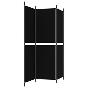 Galleria Design 3-Panel Room Divider Black 150x180 cm Fabric