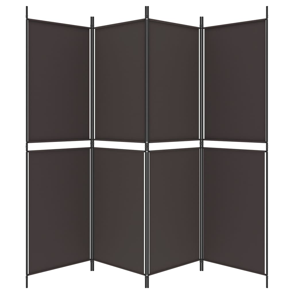 Galleria Design 4-Panel Room Divider Brown 200x180 cm Fabric