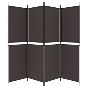 Galleria Design 4-Panel Room Divider Brown 200x180 cm Fabric