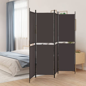 Galleria Design 4-Panel Room Divider Brown 200x180 cm Fabric