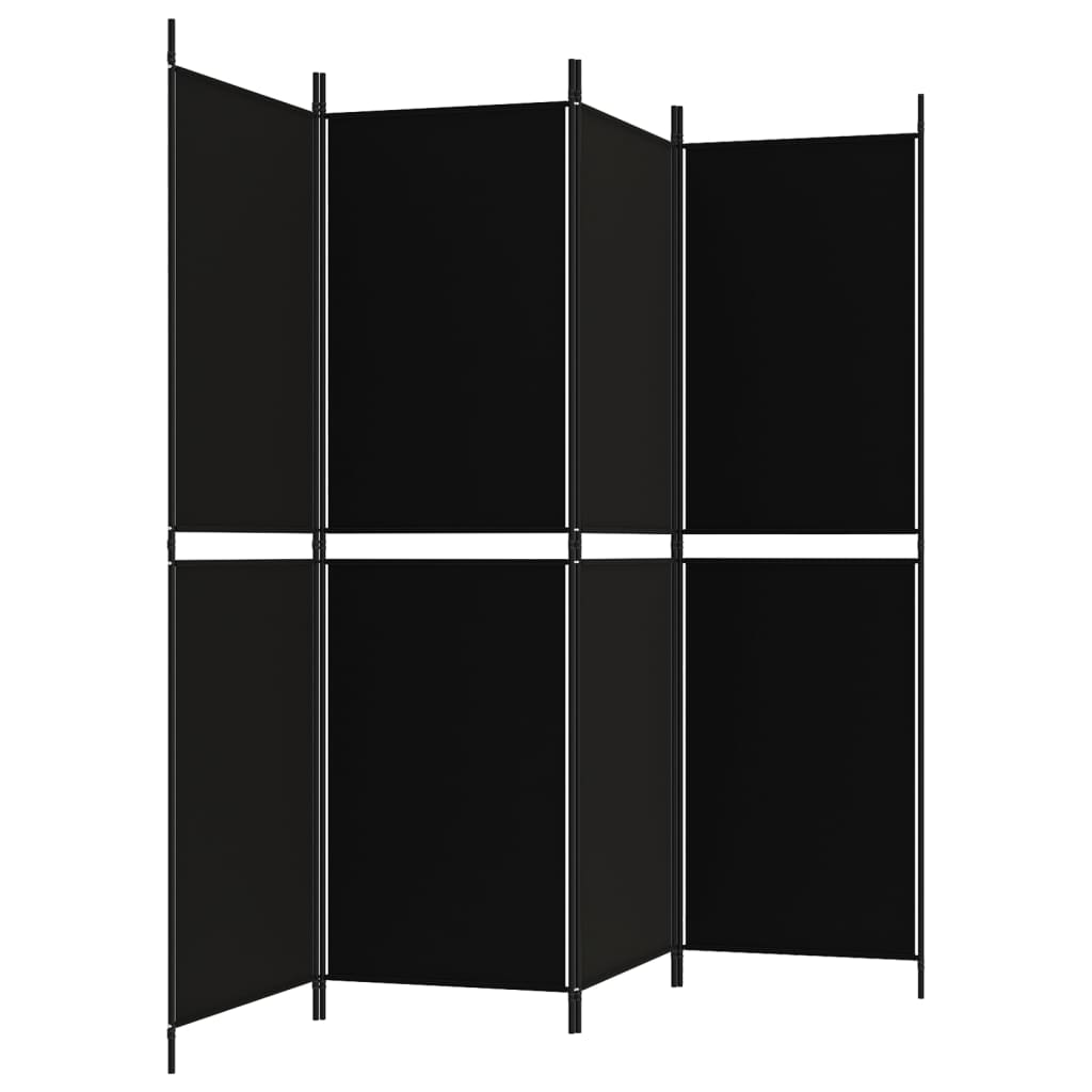 Galleria Design 4-Panel Room Divider Black 200x180 cm Fabric