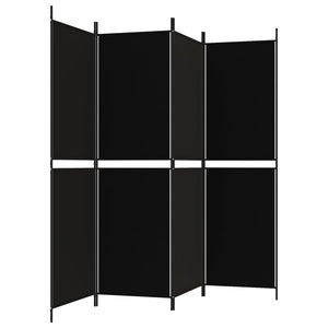 Galleria Design 4-Panel Room Divider Black 200x180 cm Fabric