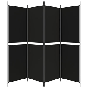 Galleria Design 4-Panel Room Divider Black 200x180 cm Fabric