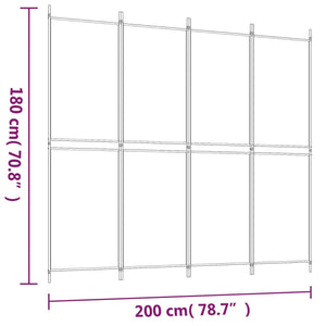 Galleria Design 4-Panel Room Divider Black 200x180 cm Fabric