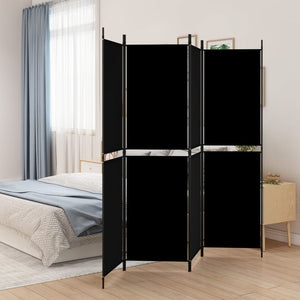 Galleria Design 4-Panel Room Divider Black 200x180 cm Fabric