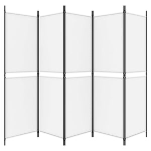 Galleria Design 5-Panel Room Divider White 250x180 cm Fabric