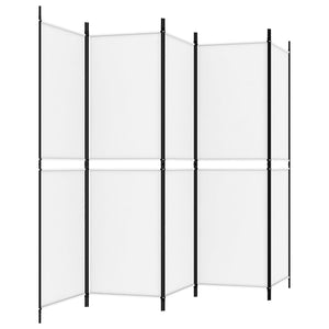 Galleria Design 5-Panel Room Divider White 250x180 cm Fabric