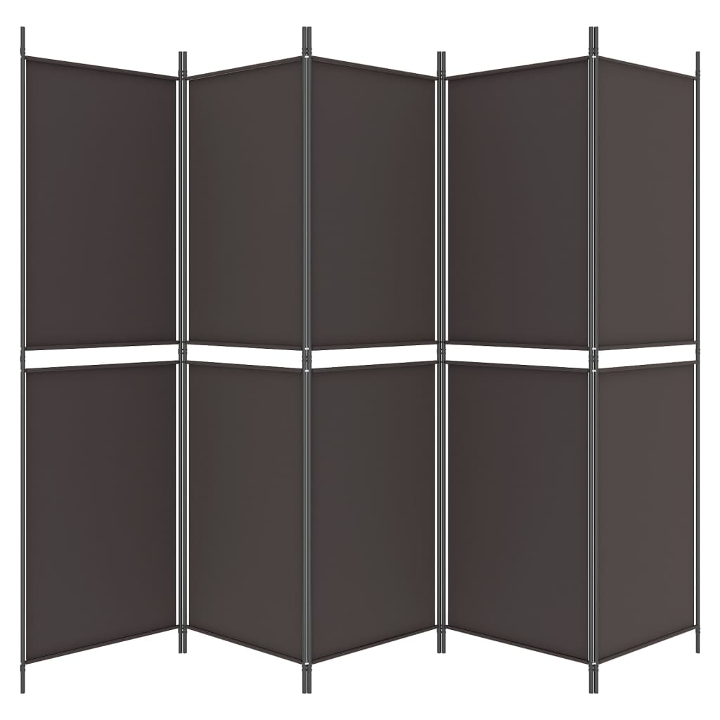 Galleria Design 5-Panel Room Divider Brown 250x180 cm Fabric