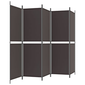 Galleria Design 5-Panel Room Divider Brown 250x180 cm Fabric