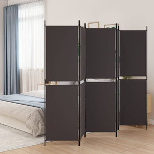 Galleria Design 5-Panel Room Divider Brown 250x180 cm Fabric