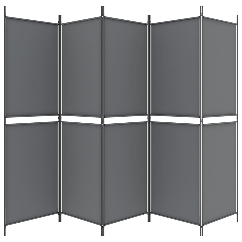 Galleria Design 5-Panel Room Divider Anthracite 250x180 cm Fabric