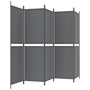 Galleria Design 5-Panel Room Divider Anthracite 250x180 cm Fabric